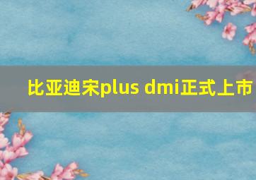 比亚迪宋plus dmi正式上市